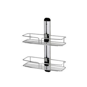 Chrome and aluminum Bathroom Wall Mount w/ 2 racks